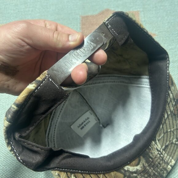 Vintage 90s snapback hat camo cap Rhodes Inc Michigan realtree made in USA - Picture 7 of 8
